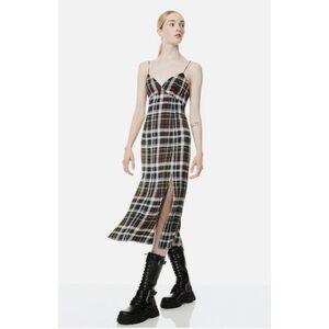 $450 Alice and Olivia plaid silk dress